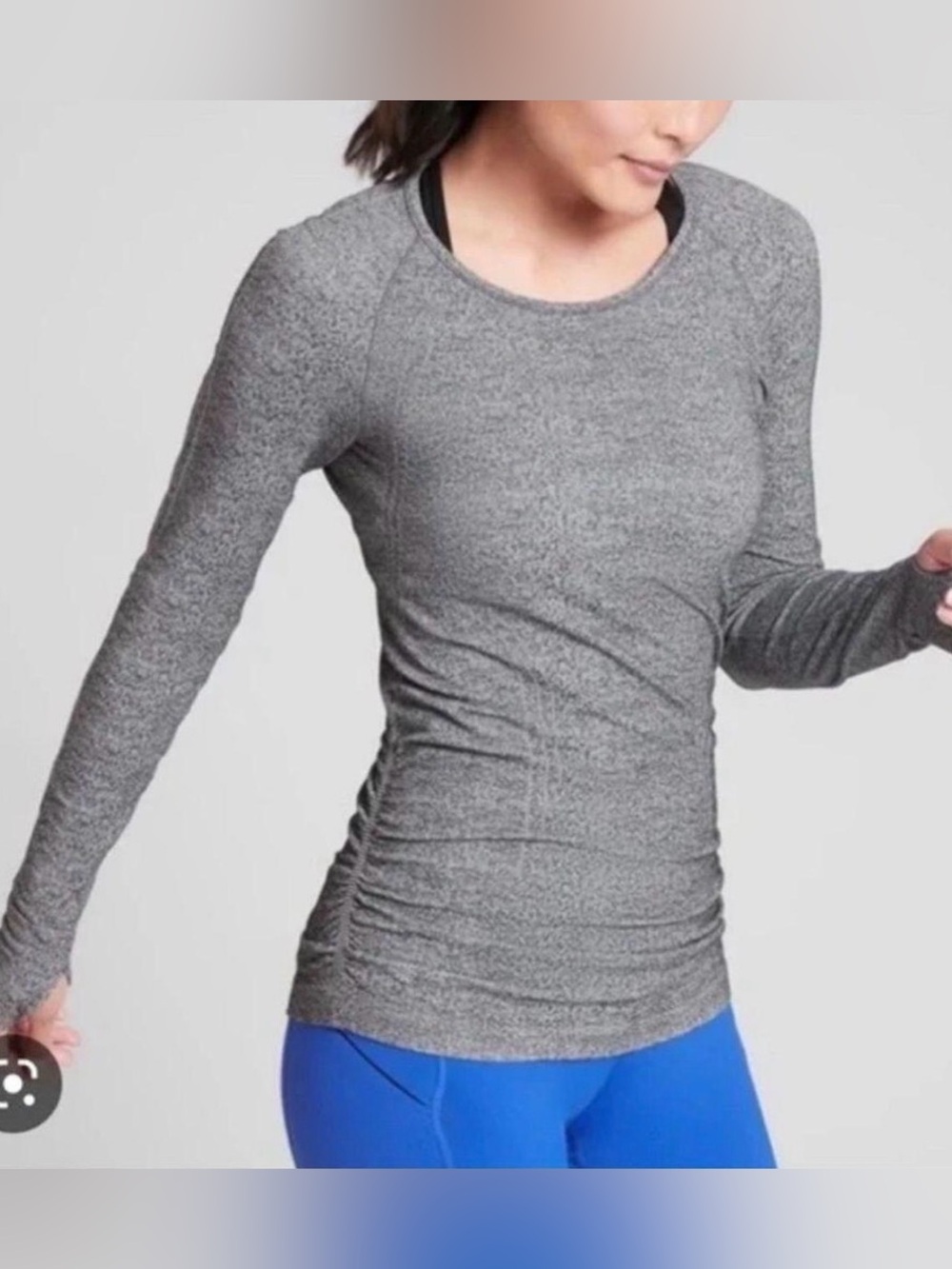 Athleta Women's Speedlight Heather Gray Seamless long sleeve top size small